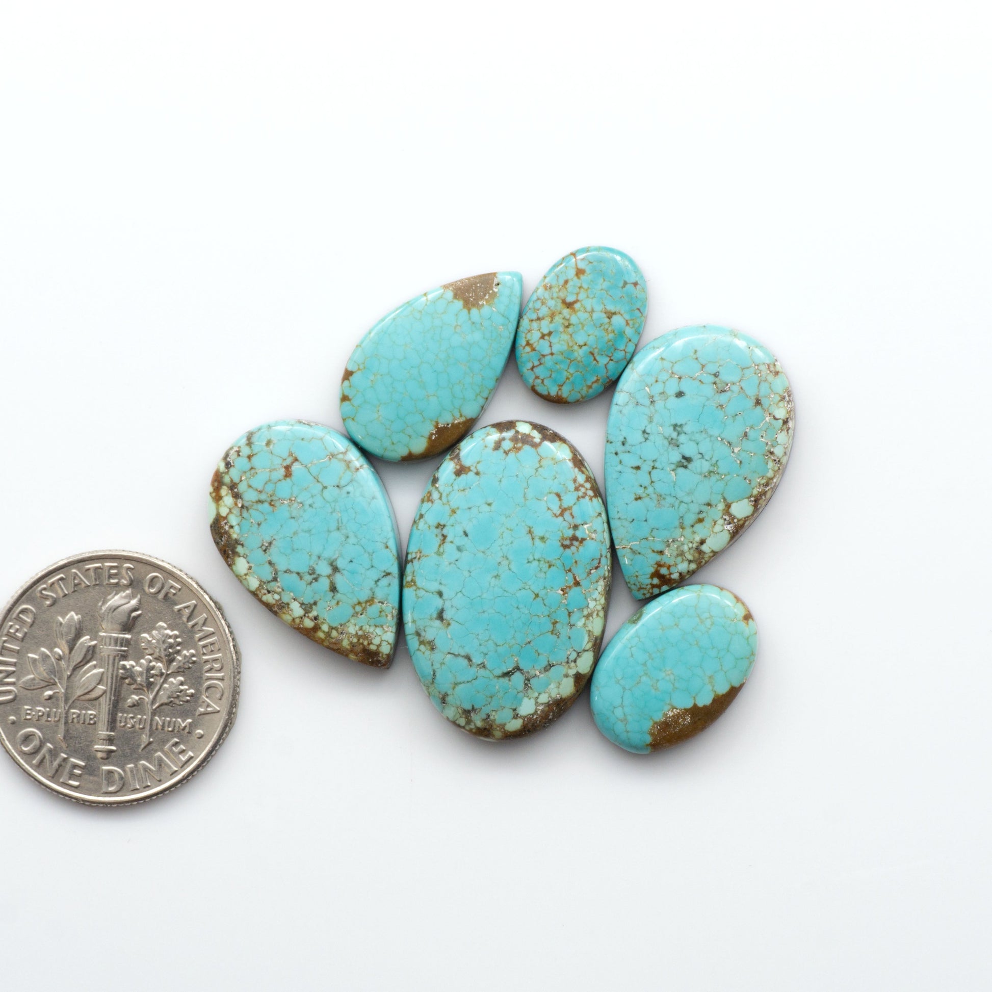 Number 8 Turquoise Cabochons have been selected for their quality and unique appearance. Don't miss the chance to add a one-of-a-kind piece to your collection.