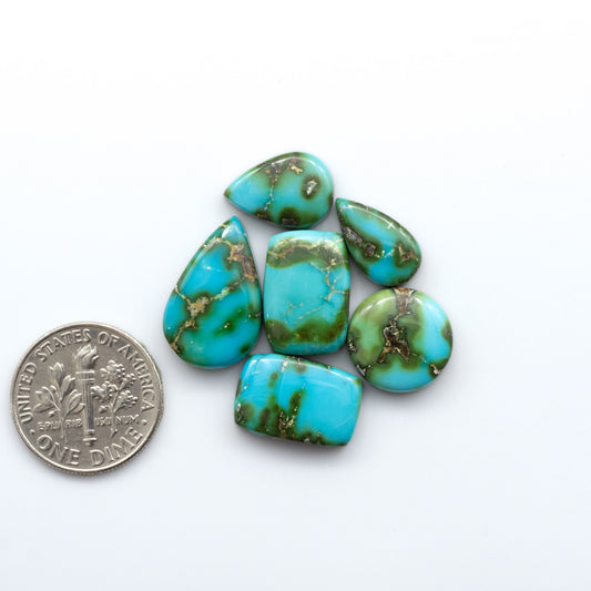 Sonoran Mountain Turquoise showcases a stunning blend of blue and green hues and natural patterns that make it a must-have for any jewelry collection.