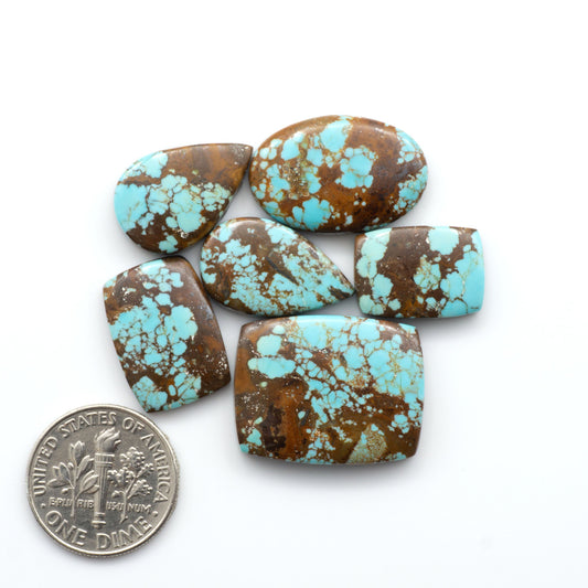 Number 8 Turquoise Cabochons have been selected for their quality and unique appearance. Don't miss the chance to add a one-of-a-kind piece to your collection.