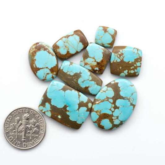 Number 8 Turquoise Cabochons have been selected for their quality and unique appearance. Don't miss the chance to add a one-of-a-kind piece to your collection.