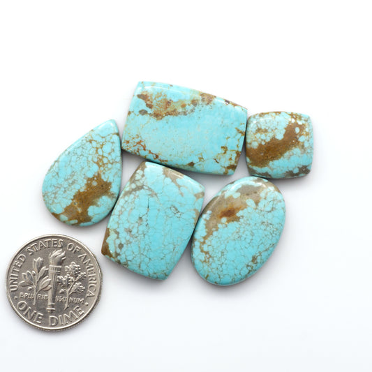 Number 8 Turquoise Cabochons have been selected for their quality and unique appearance. Don't miss the chance to add a one-of-a-kind piece to your collection.