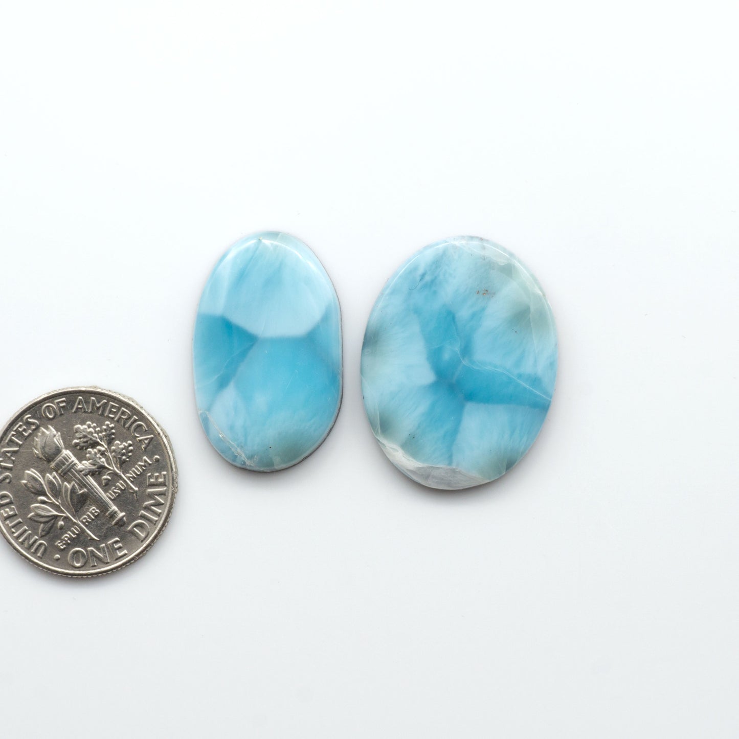 Discover the beauty of Larimar Cabochons. Cut to emphasize the stone's natural patterns and colors. Add a touch of natural beauty to your jewelry designs.