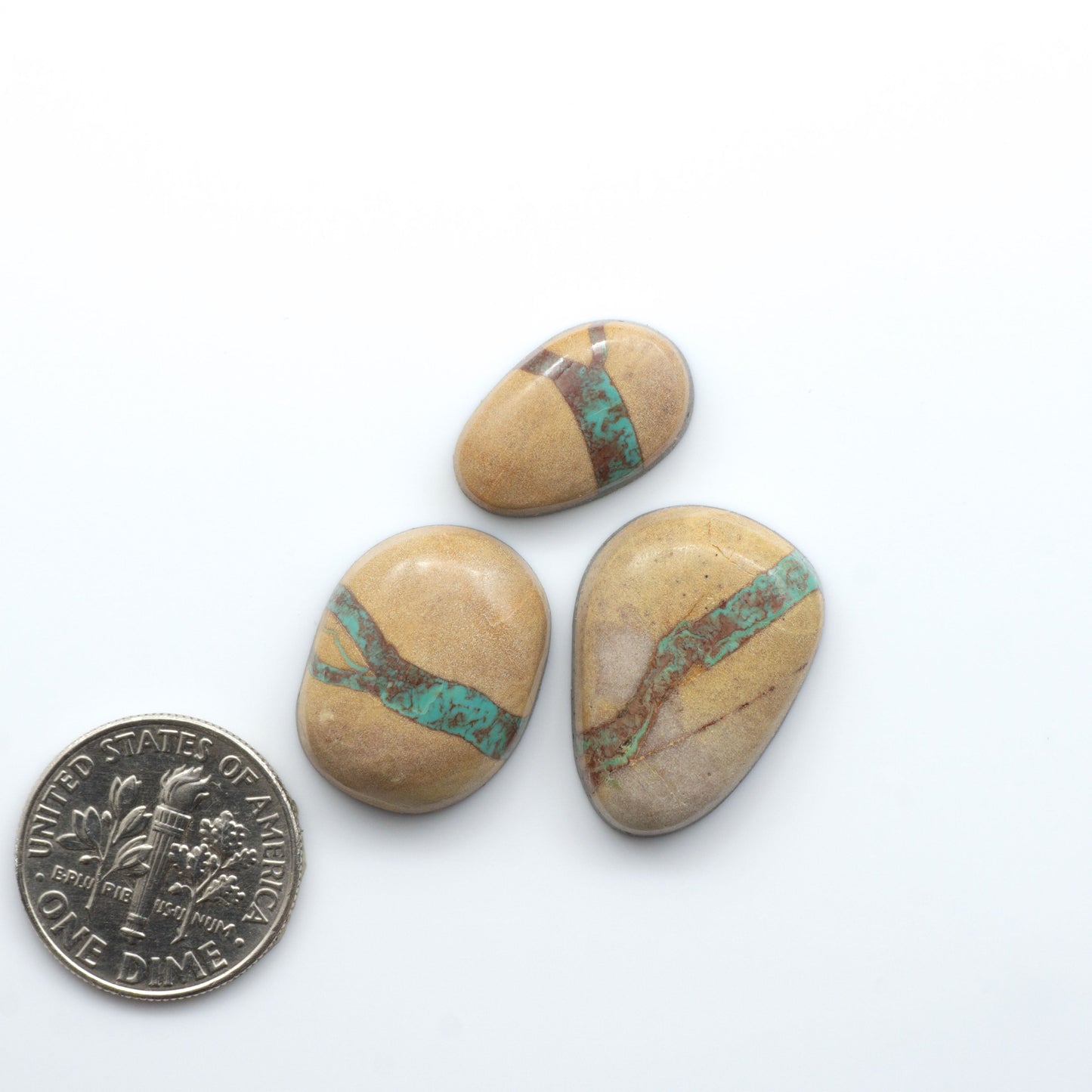 These Crow Springs Ribbon Turquoise Cabochons have a rich color and matrix that are sure to add a unique touch to a variety of jewelry pieces.