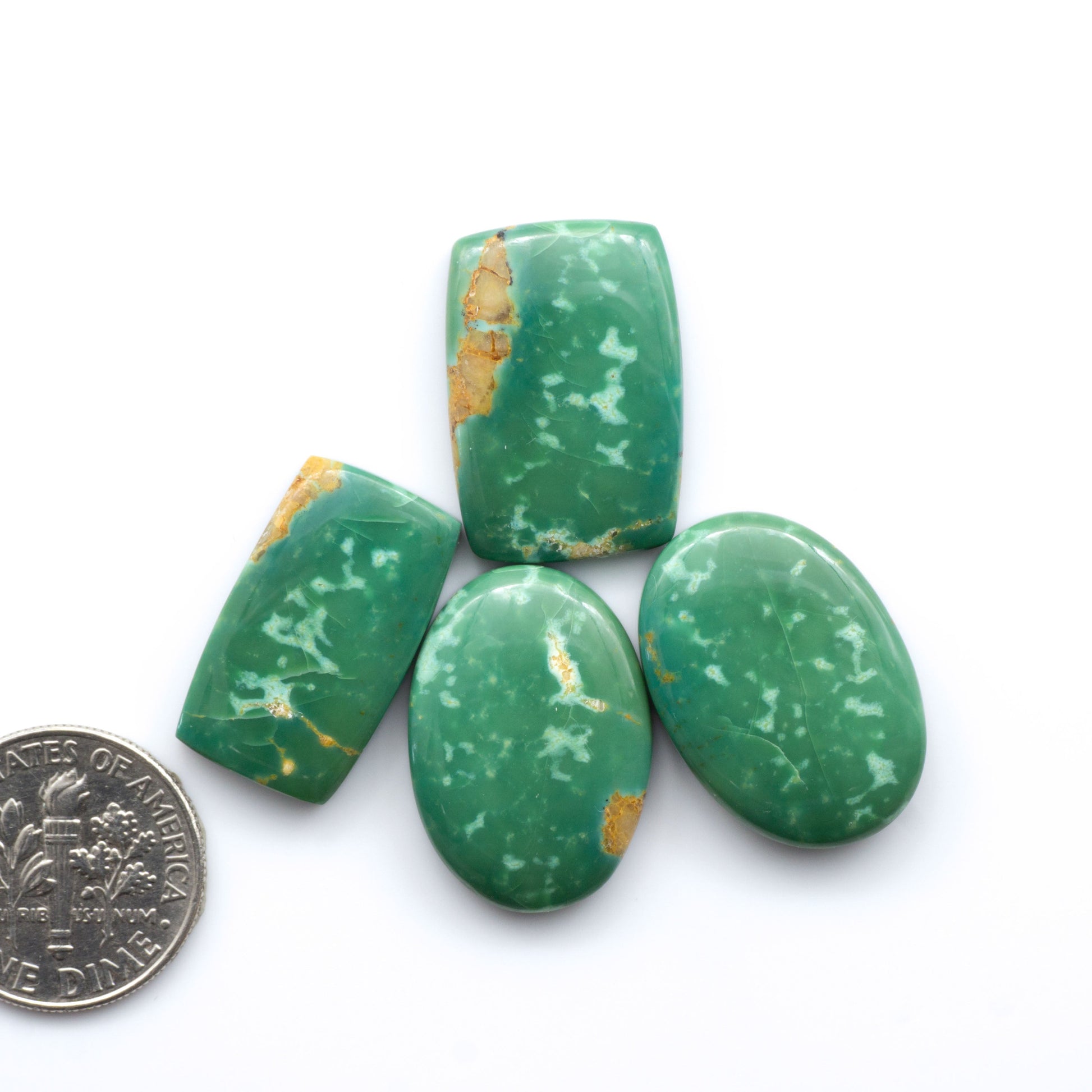 Experience the beauty of Turquoise Mountain Cabochons. With their distinctive blue and green color, these gemstones are perfect for any jewelry piece.