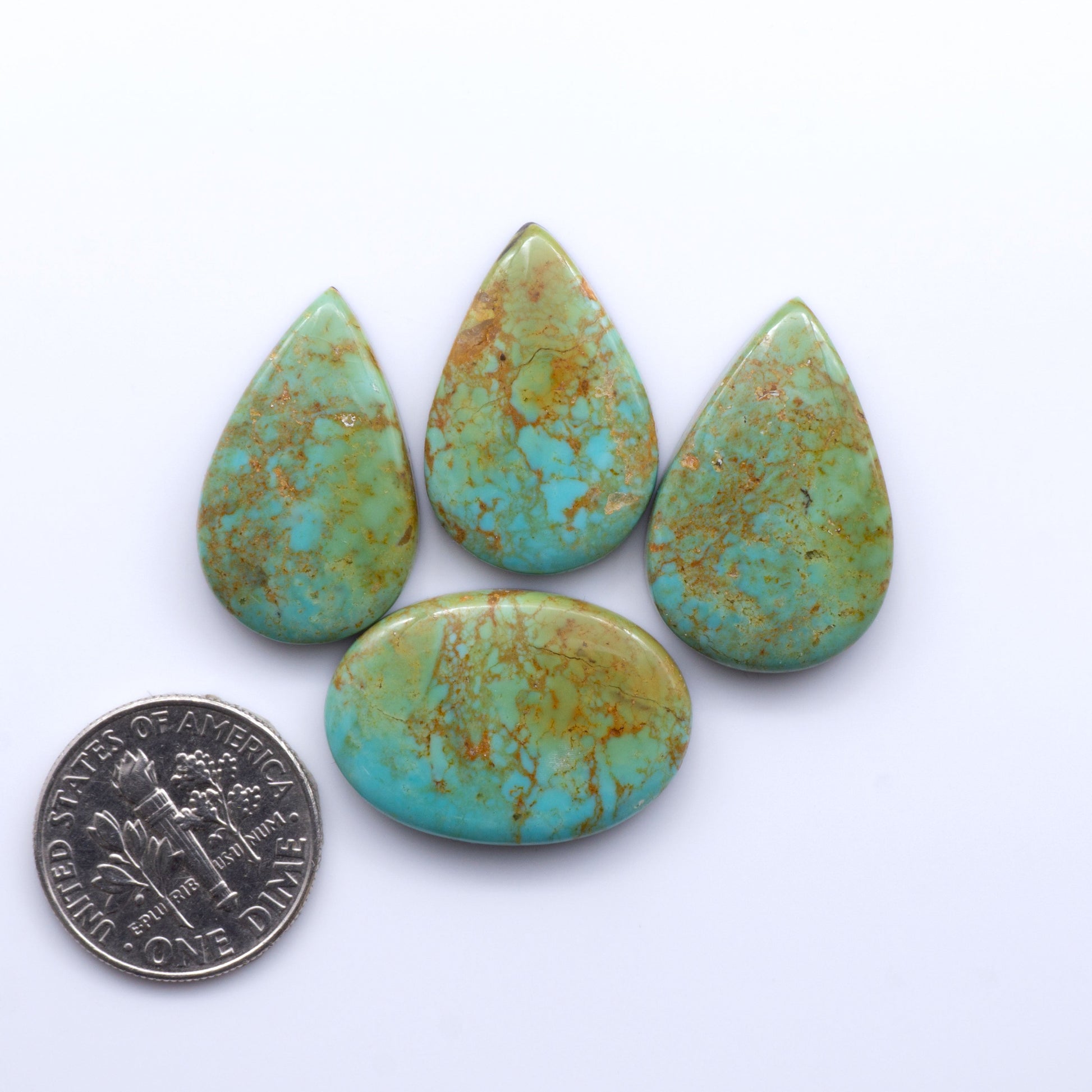 Experience the beauty of Turquoise Mountain Cabochons. With their distinctive blue and green color, these gemstones are perfect for any jewelry piece.