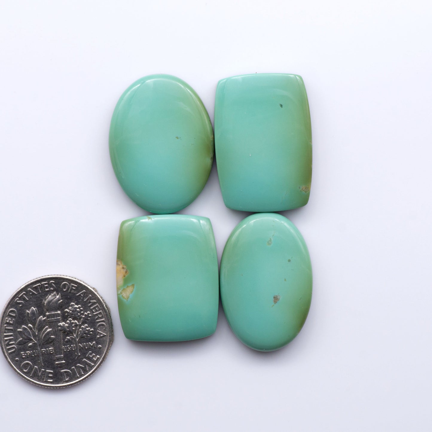 Experience the beauty of Turquoise Mountain Cabochons. With their distinctive blue and green color, these gemstones are perfect for any jewelry piece.