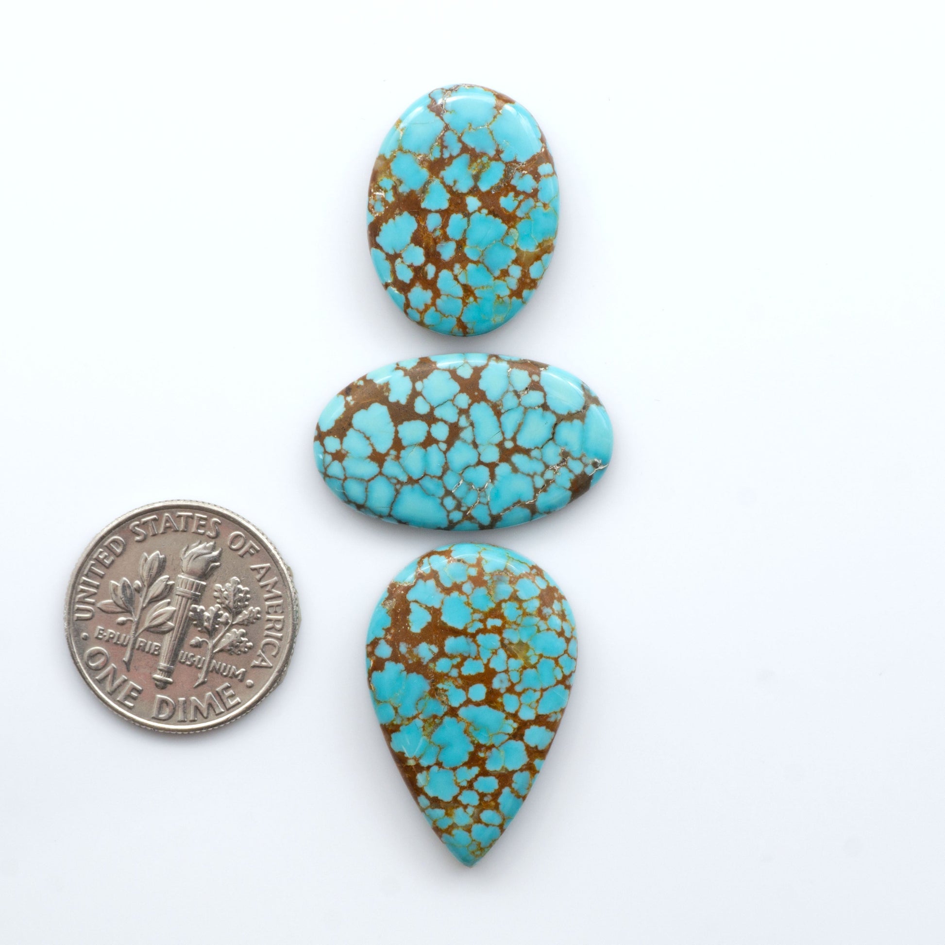 Number 8 Turquoise Cabochons have been selected for their quality and unique appearance. Don't miss the chance to add a one-of-a-kind piece to your collection.