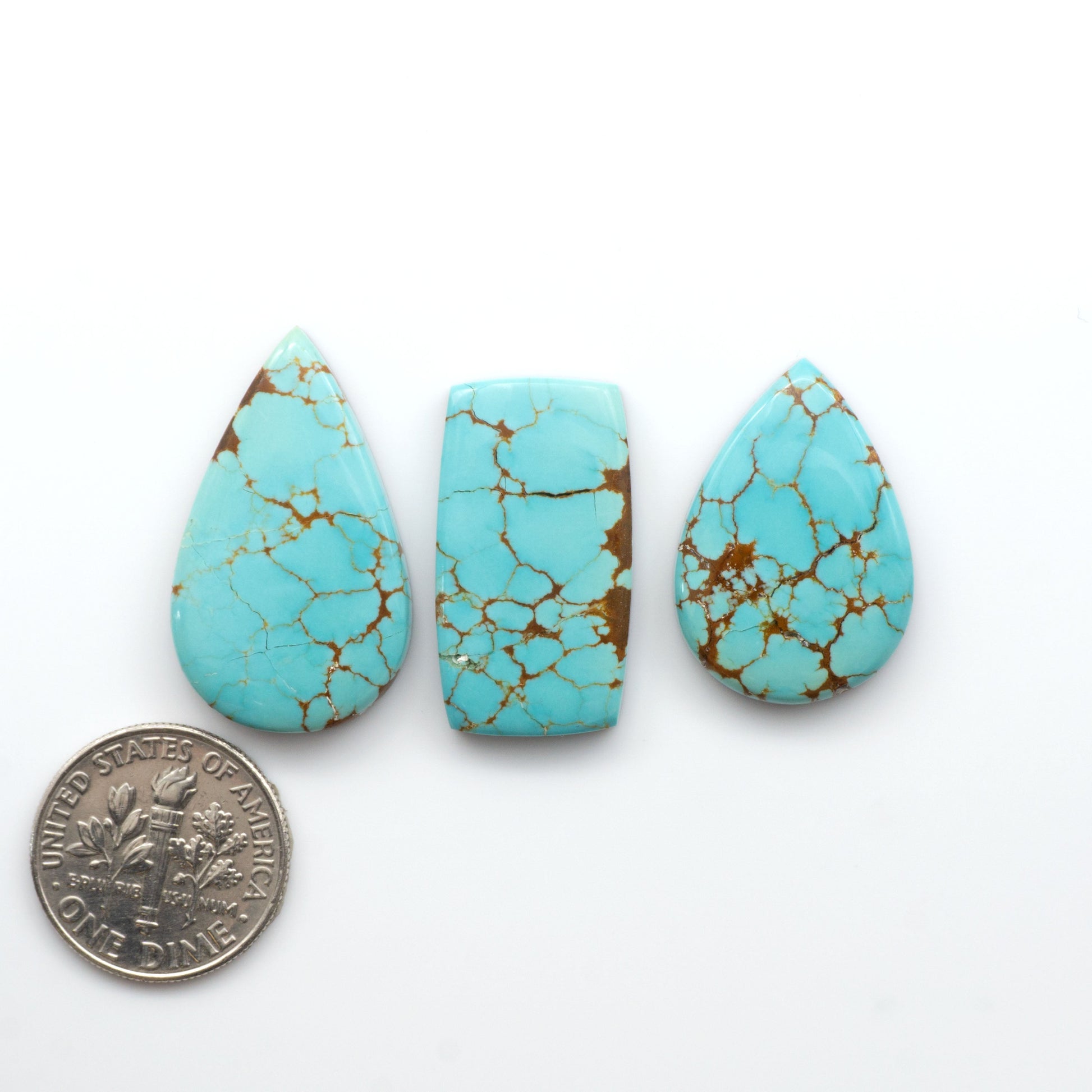 Number 8 Turquoise Cabochons have been selected for their quality and unique appearance. Don't miss the chance to add a one-of-a-kind piece to your collection.