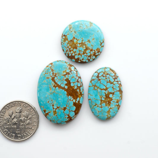 Number 8 Turquoise Cabochons have been selected for their quality and unique appearance. Don't miss the chance to add a one-of-a-kind piece to your collection.