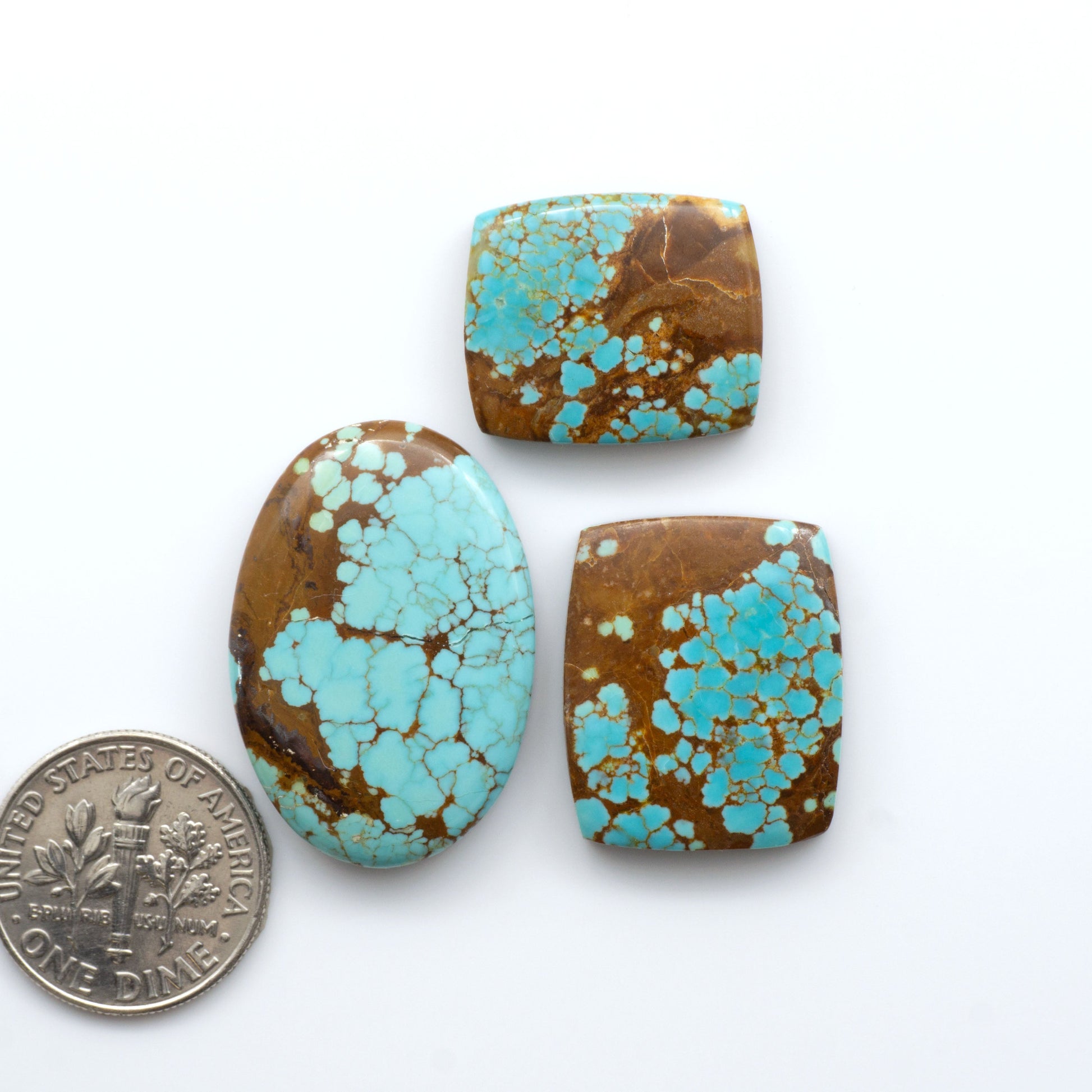 Number 8 Turquoise Cabochons have been selected for their quality and unique appearance. Don't miss the chance to add a one-of-a-kind piece to your collection.