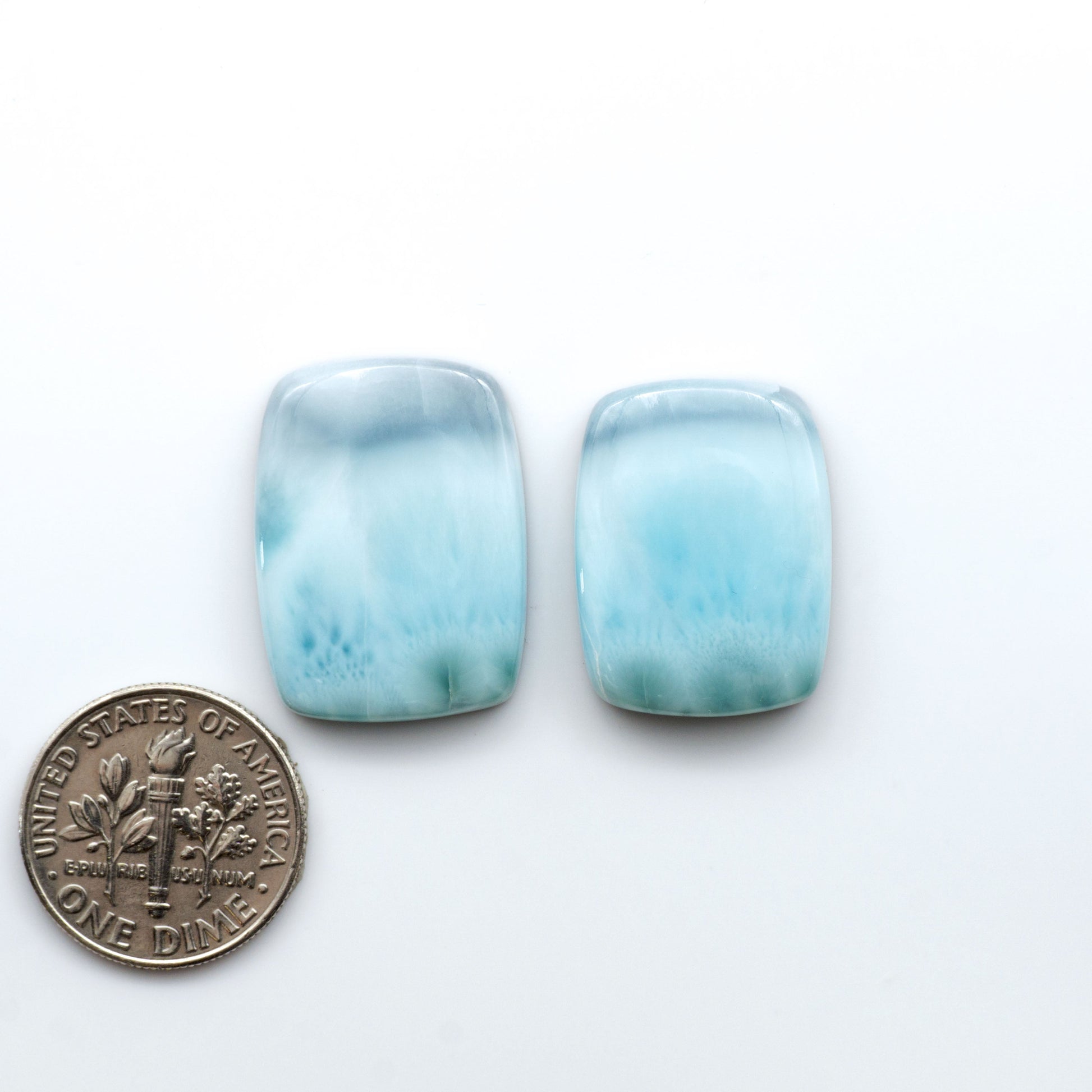 Discover the beauty of Larimar Cabochons. Cut to emphasize the stone's natural patterns and colors. Add a touch of natural beauty to your jewelry designs.